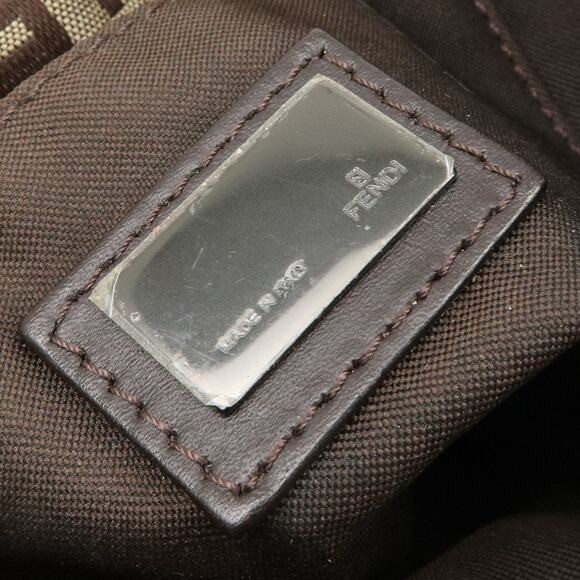 💎✨BEAUTIFUL✨💎Authentic FENDI Zucchino Canvas Leather Shoulder Bag - Picture 8 of 17